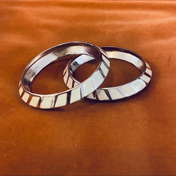 Pair of rose gold & blush bangle bracelets - Picture 2 of 2